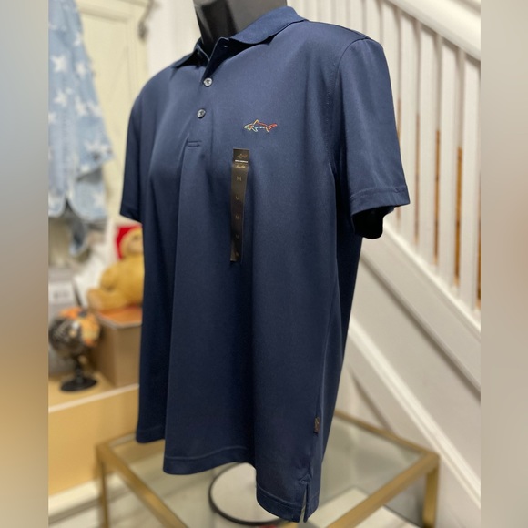 NWT Men’s Size Medium Greg Norman Slim Fit Five Iron Pol  Shirt In Night Sky - Picture 5 of 12